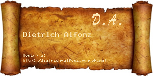 Dietrich Alfonz névjegykártya